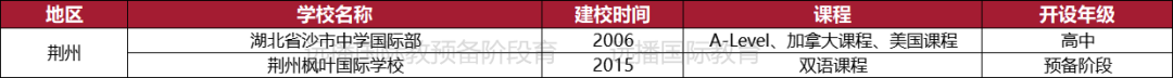 荊州國(guó)際化學(xué)校一覽